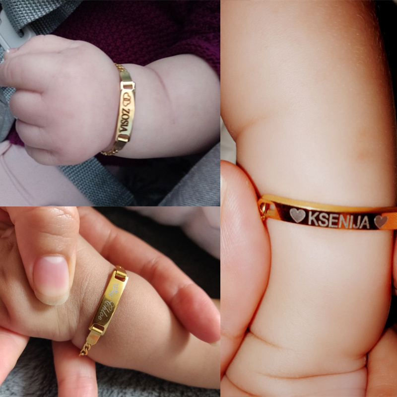 Coordinates Bracelet - Vnox 소녀 소년을위한 아기 이름 팔찌를