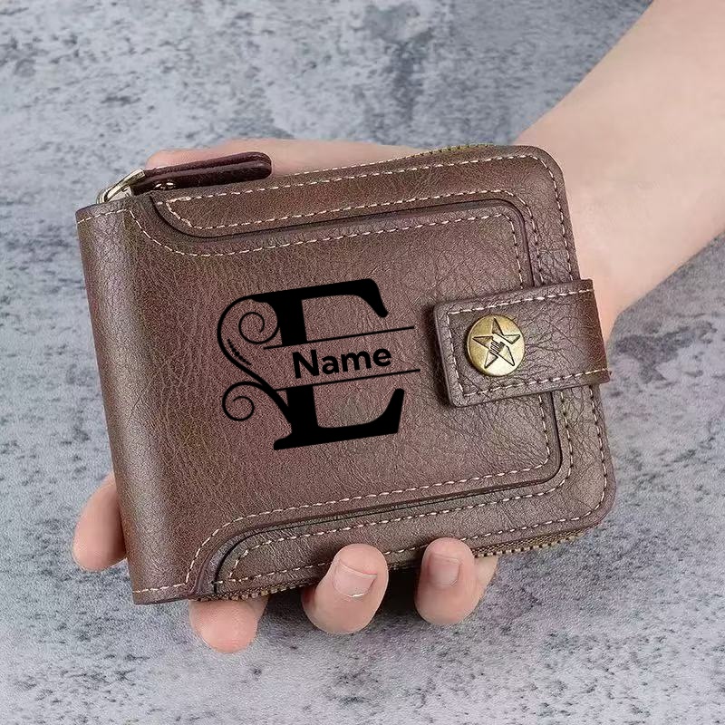 Personalized Name Box - 남성용 맞춤형 지갑 - 개인화된 인조
