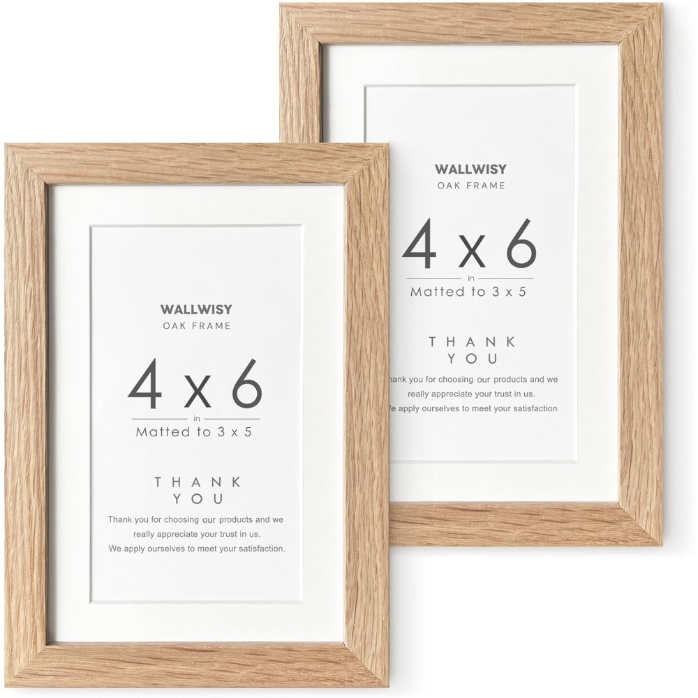 Engraved Wood Frame - 4x6 사진 액자, 솔리드 오크 나무