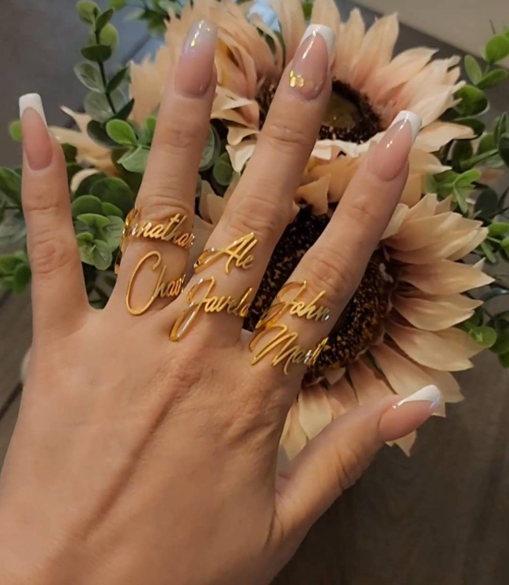 Initial Ring Custom - 맞춤형 맞춤형 이름 반지, 여성용 가족