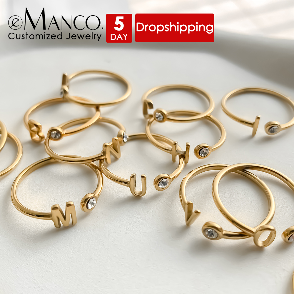 Initial Ring Custom - EMANCO 맞춤형 오픈 엔드 링 화려한
