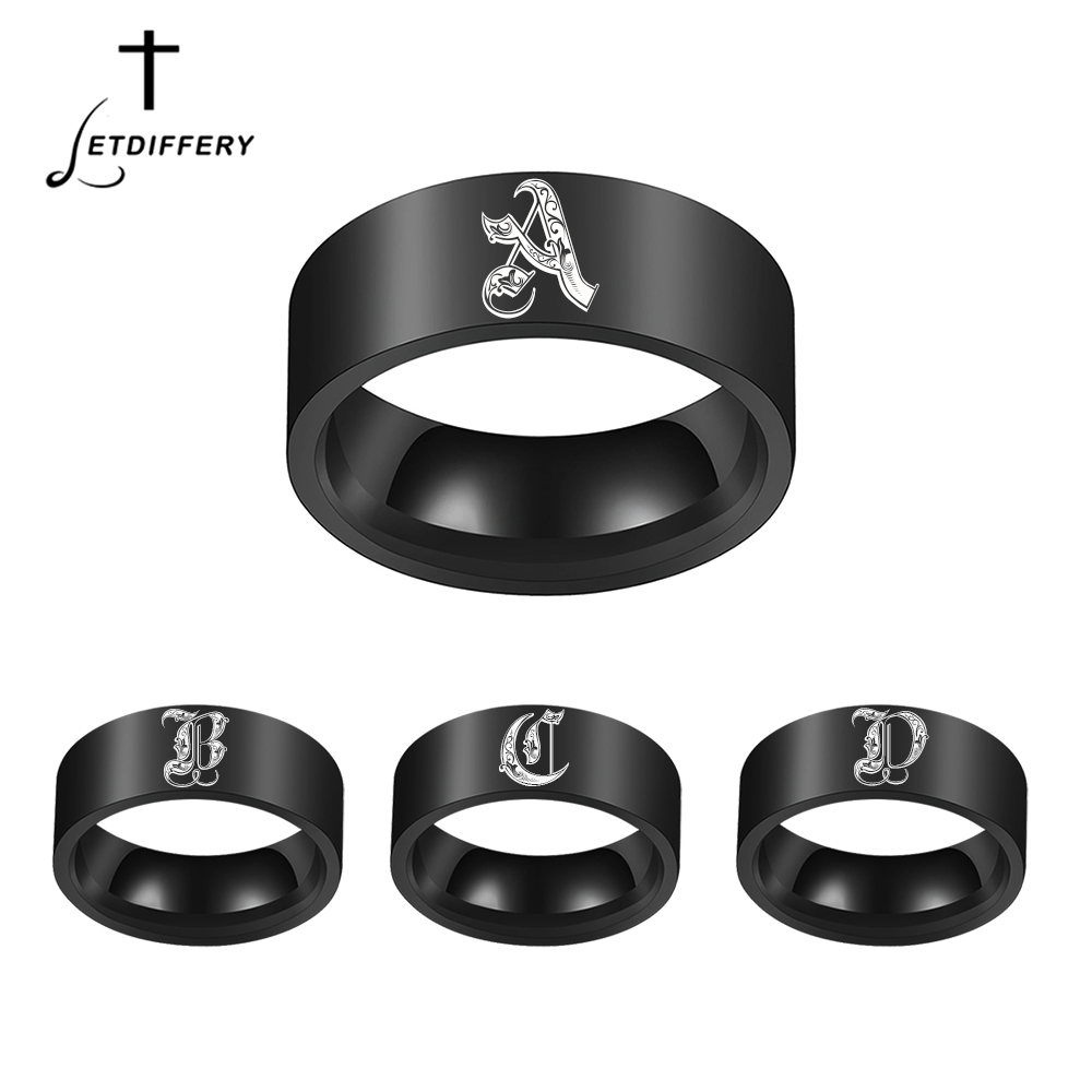 Initial Ring Custom - Letdiffery 사용자 정의 새겨진 이니셜 A