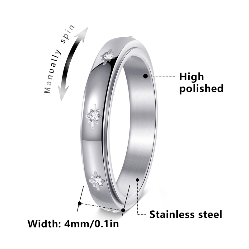 Letdiffery 패션 회전식 지르콘 스타 커플 반지 - Initial Ring Custom 리뷰 및 가격