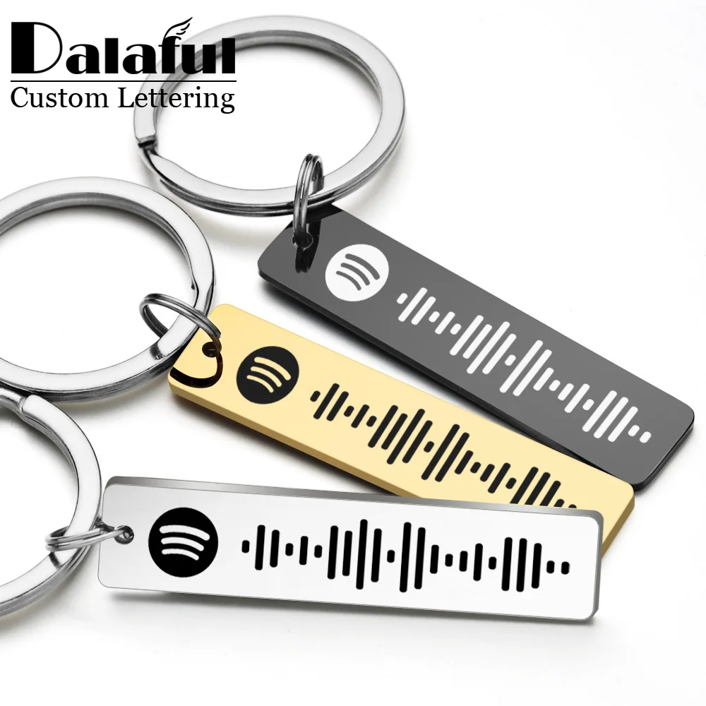 개인화 된 Spotify 코드 키 체인 새겨진 이름 노 - Initial Ring Custom 리뷰 및 가격