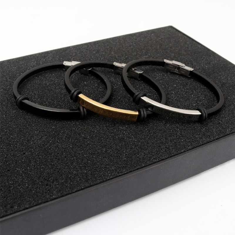 펑크 얇은 사용자 정의 텍스트 이름 조정 가능한 가죽  - Coordinates Bracelet 리뷰 및 가격