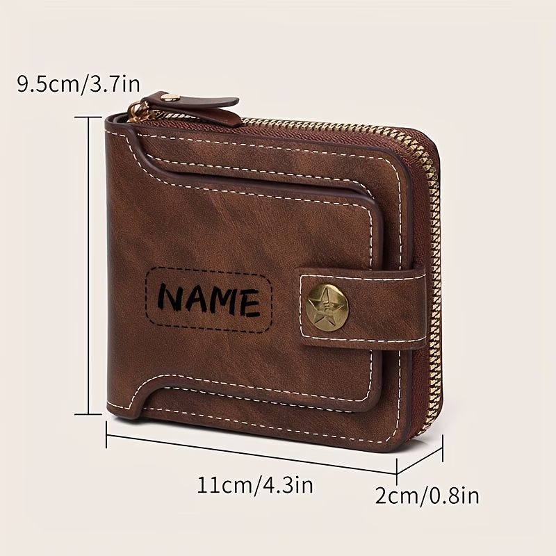 맞춤형 이름 남성용 PU 지갑, 컴팩트한 금속 질감 지 - Personalized Name Box 리뷰 및 가격