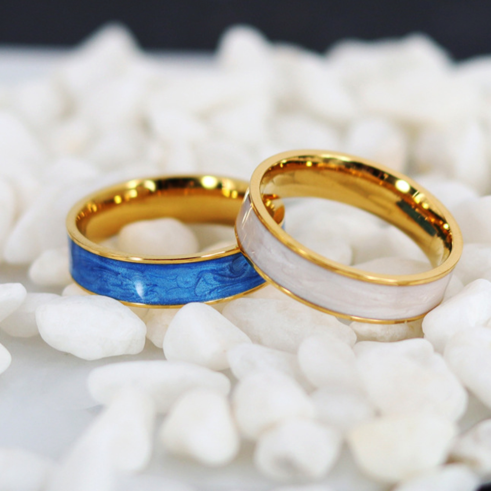 새로운 빈티지 다채로운 드립 화이트 에나멜 유약 금속  - Initial Ring Custom 리뷰 및 가격