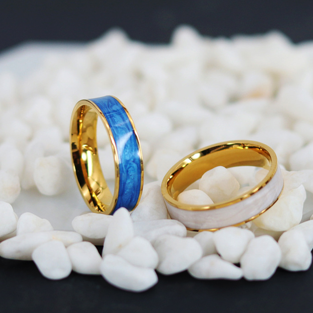 새로운 빈티지 다채로운 드립 화이트 에나멜 유약 금속  - Initial Ring Custom 리뷰 및 가격