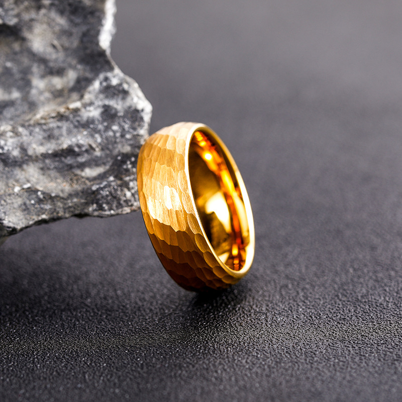 남성 여성을위한 망치로 쳐진 다각적 인 티타늄 반지 블 - Initial Ring Custom 리뷰 및 가격