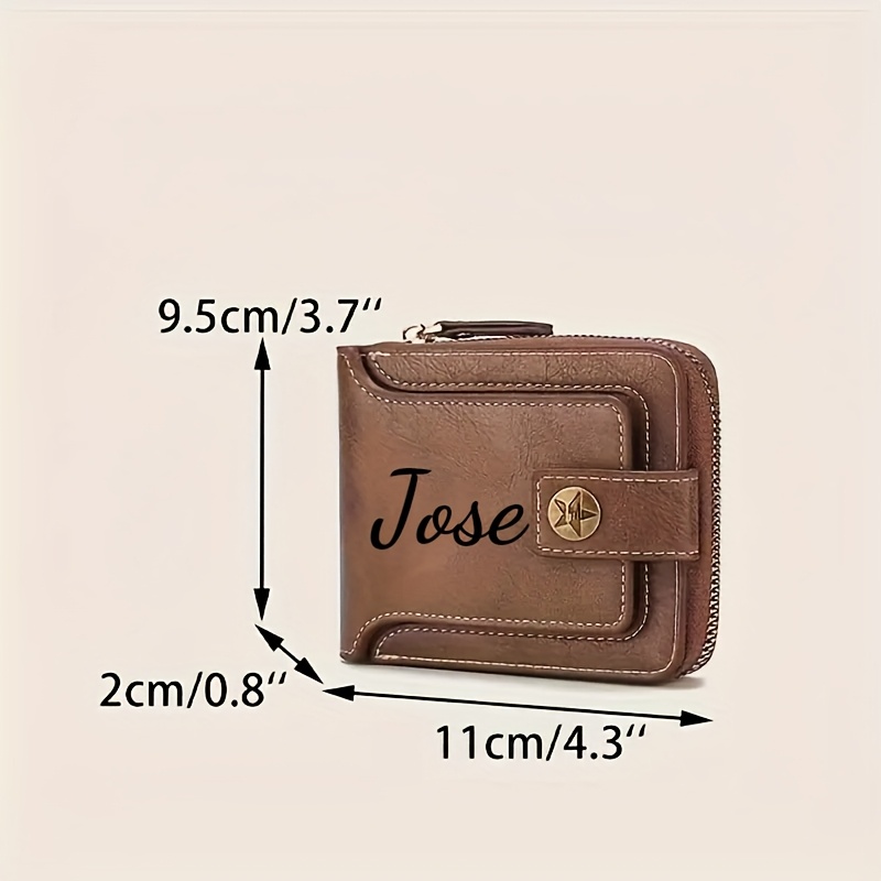 맞춤 이름 남성용 지갑 선물 세련된 갈색 인조 가죽 새 - Personalized Name Box 리뷰 및 가격